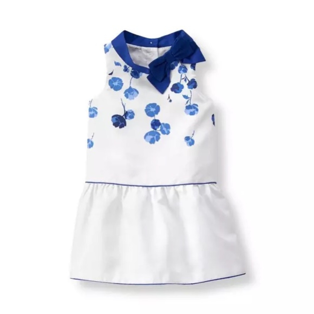 Janie and Jack White Floral Duppioni Dress